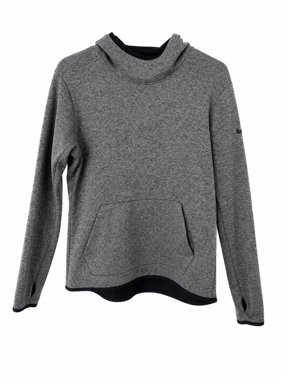 Nike Dri-FIT Hoodie Women’s Large Gray Cowl Neck Thumbhole Pullover Athletic Ath - Picture 1 of 3